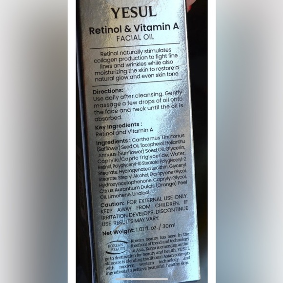 NEW SEALED YESUL RETINOL VIt A FACIAL OIL  RETINOL FINE LINES,VIT C 1 fl  KOREA - Picture 3 of 4